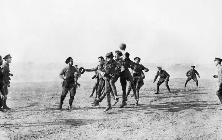 the british army 26th divisional ammunition train get involved in a football match on christmas day in greece, 1915